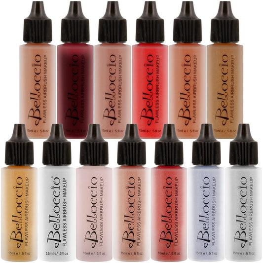 Belloccio Master Set of All 13 Blush, Bronzer & Shimmer Color Shades within Belloccio's Professional Flawless Airbrush Makeup Product Line (13