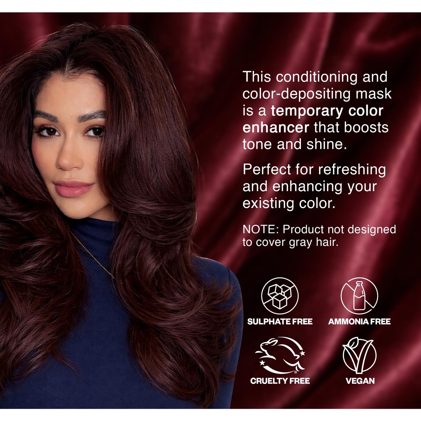 IGK Williams Burgundy | Intense Burgundy Hair Gloss + Color Depositing Mask | Boost Shine, Enhance Burgundy & Wine Tones, Refresh Color | Semi