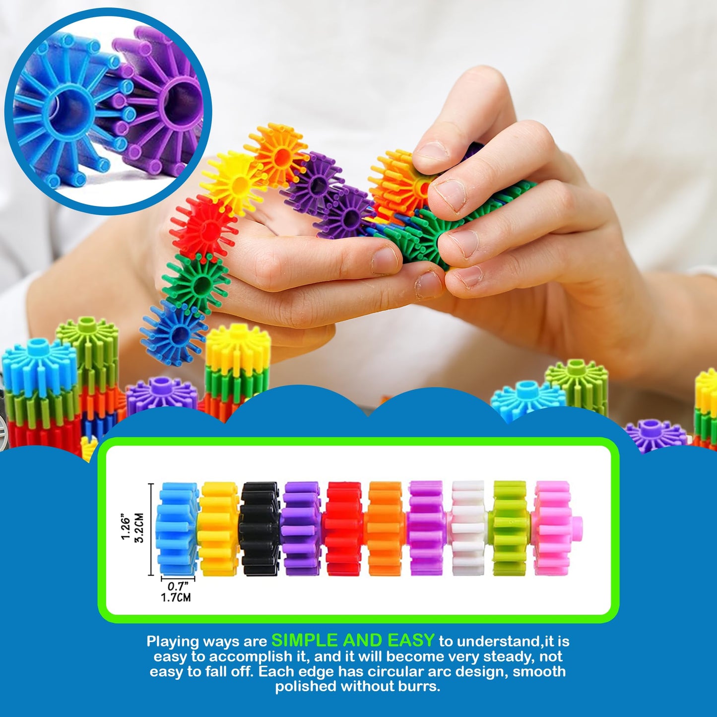 KAKATIMES STEM Gear Building Blocks – Educational Interlocking Construction Playset for Kids to Boost Creativity & Problem-Solving