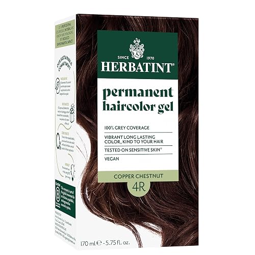 Herbatint Permanent Hair Dye For Women - 4R Copper Chestnut - For Up To 100% Gray Coverage of Resistant Gray Hair - Ammonia-Free, Alcohol-Free & Vegan