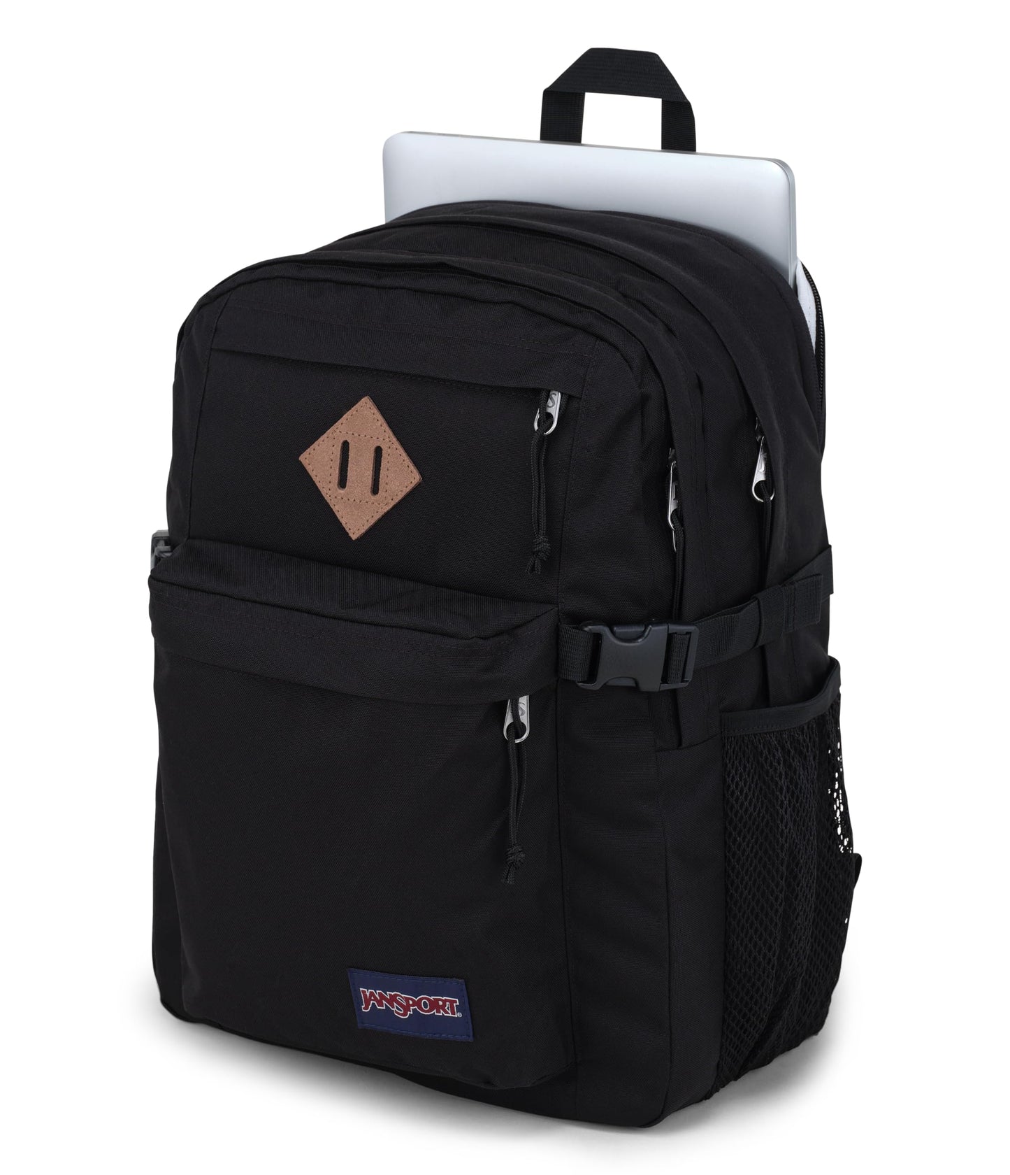 JanSport Main Campus Backpack - Travel or Work backpack w 15-Inch Laptop Sleeve and Dual Water Bottle Pockets, Black