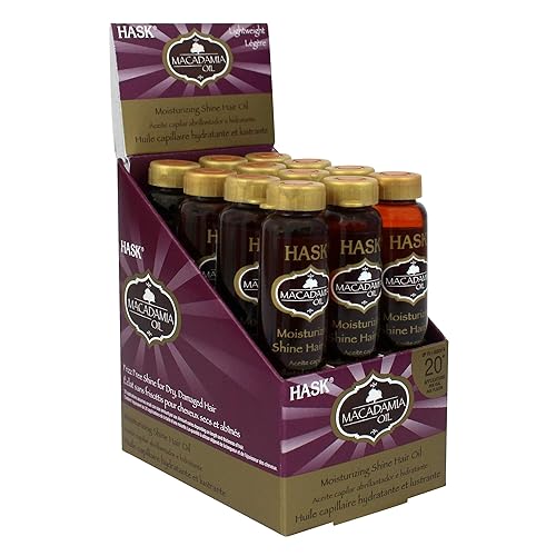 Hask Vials Macadamia Oil Shine Treatment, 0.62 Fl Oz (Pack of 12)
