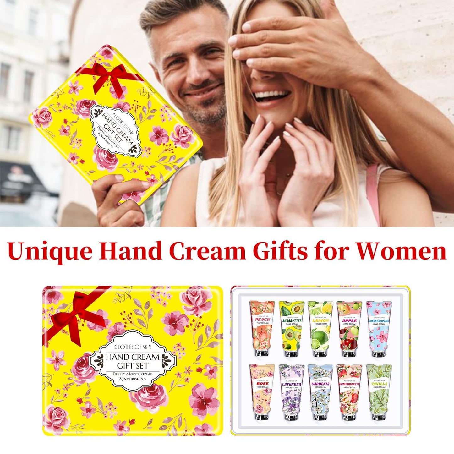 10 Pack Hand Cream Gift Set,Stocking Stuffers for Teen Girls,Women,Christmas Gifts for Coworker,Teacher Gifts for Women,Thank You Gifts,Natural