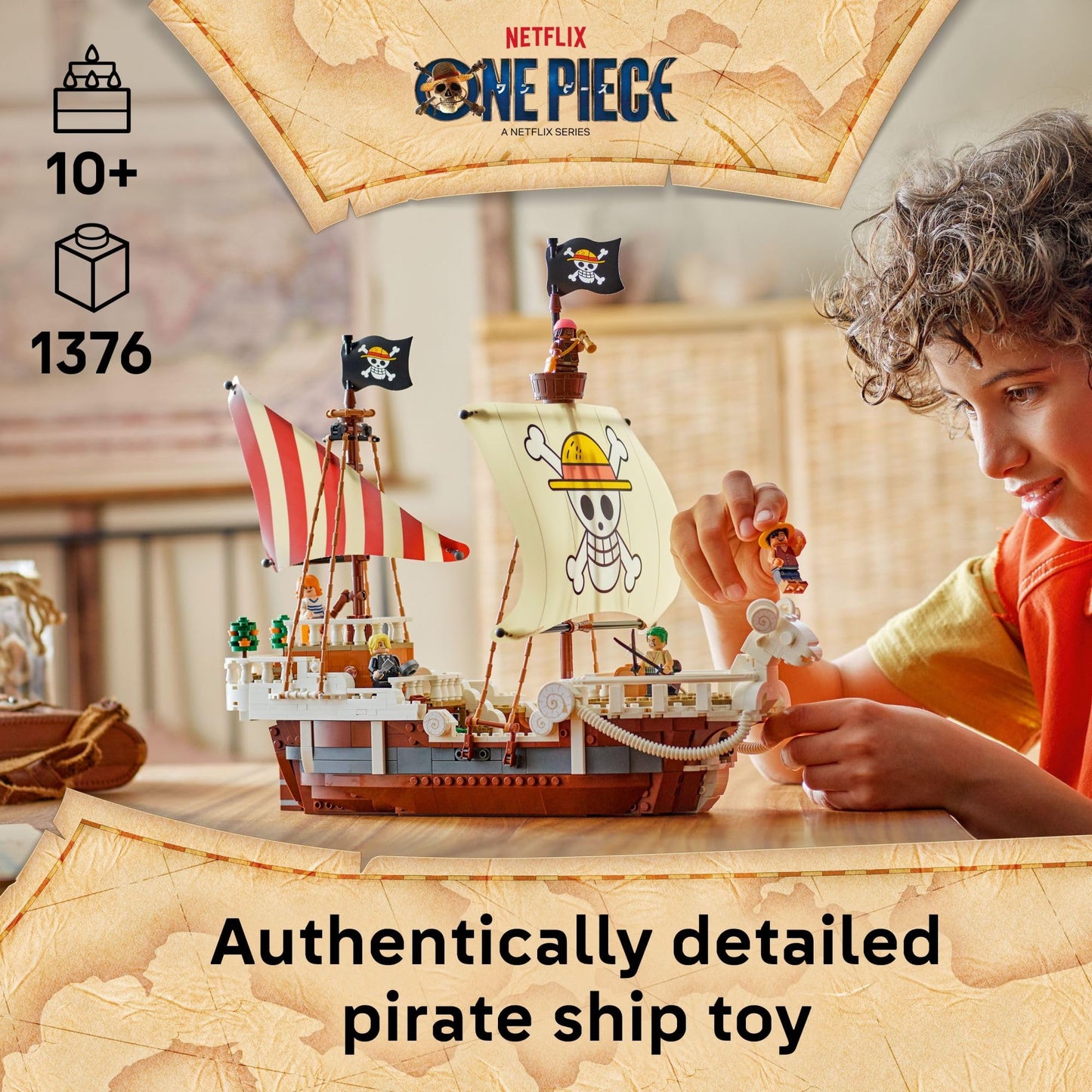 LEGO ONE Piece The Going Merry Pirate Ship 75639, Adventure Building Toy with Straw Hat Crew Figures, Fun Gift for Kids Ages 10+ & Anime Fans