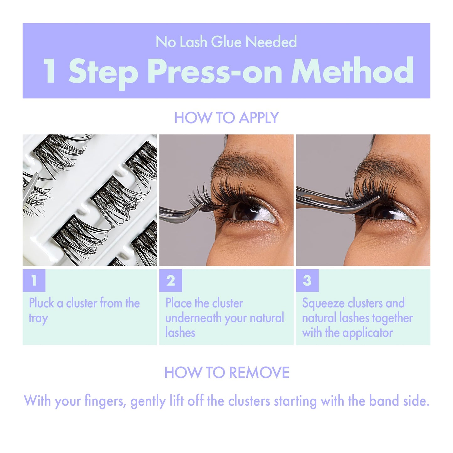 i-ENVY Press&Go Self-Adhesive Eyelashes, No Glue Needed False Eyelash Clusters, Easy Application 1 Step Press-On Lashes, No Damage or Residue (Every…