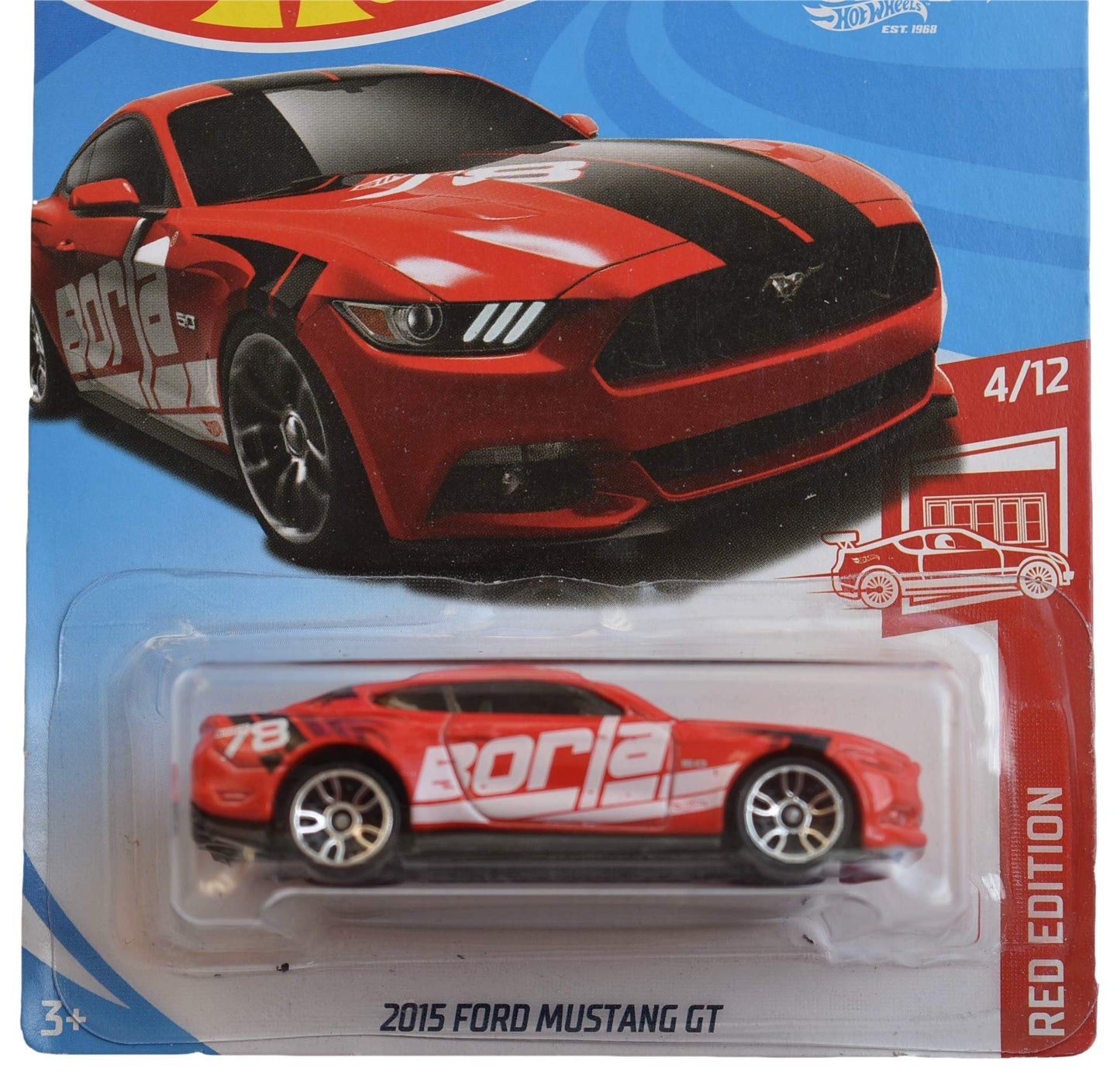 Hot Wheels Red Edition 4/12 [red] 2015 Ford Mustang GT 50th Anniversary Card