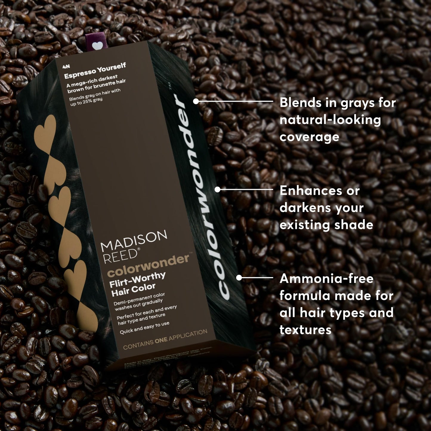 Madison Reed ColorWonder Demi-Permanent Hair Color Kit - 4N Darkest Brown (Espresso Yourself) | Blends Up to 25% Gray, Lasts 25 Washes, Ammonia-Free