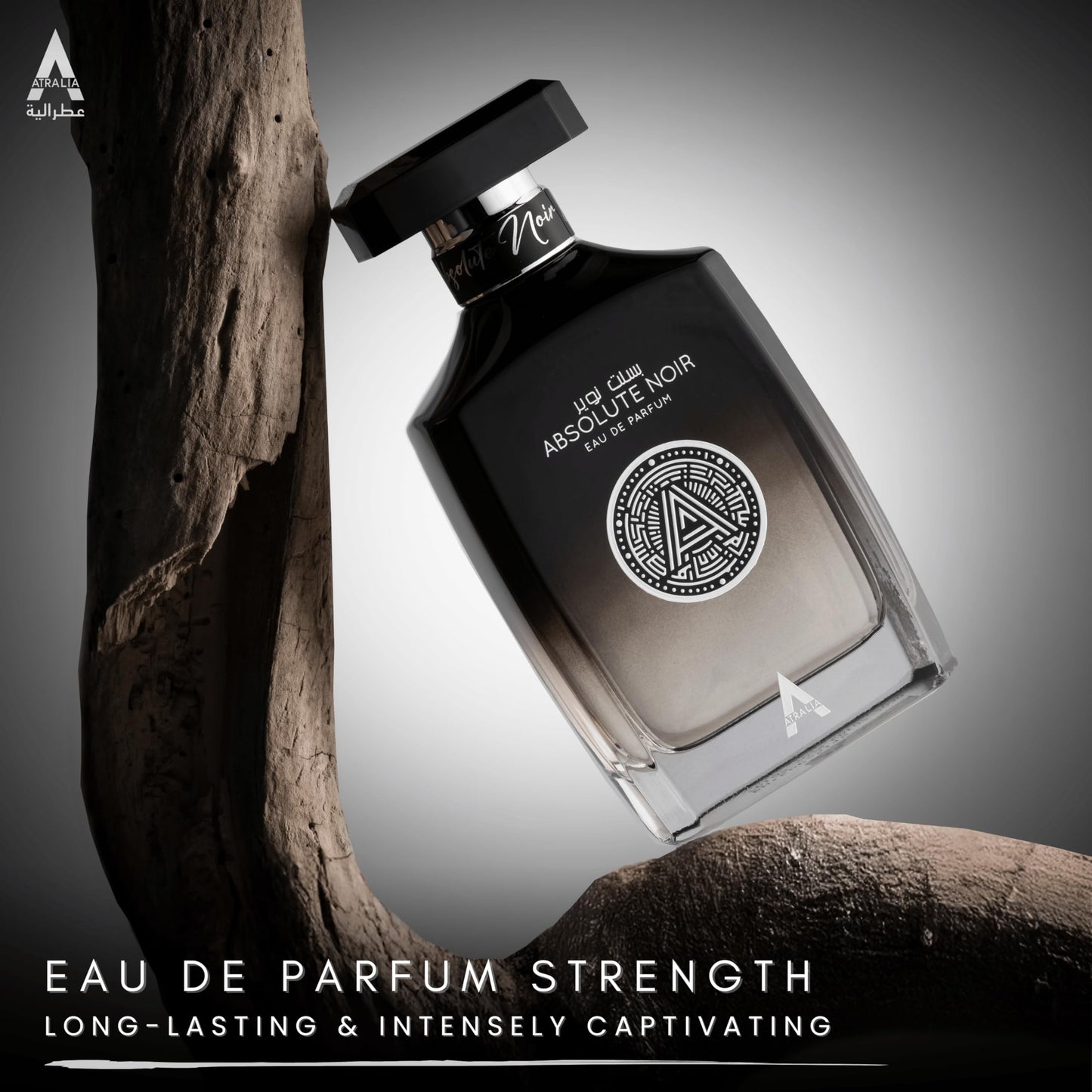 Atralia Absolute Noir Eau De Parfum for Men 100Ml 3.4Oz - Luxurious and Long Lasting Fragrances with Top Notes of Bergamot, Lemon, Grapefruit, Pink