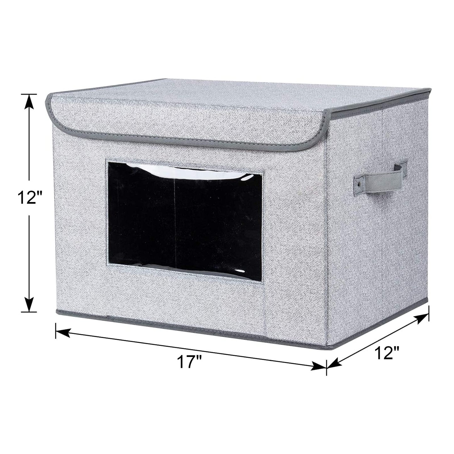 Univivi Fabric Foldable Storage Boxes [4-Pack] Large Collapsible Stackable Storage Bins with Lids, Closet Organizers and Storage Cube Basket…