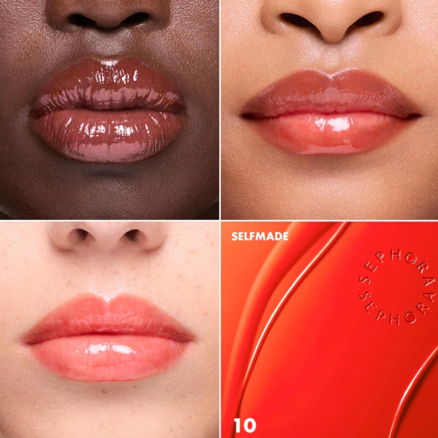 SEPHORA Collection Glossed Moisturizing Lip Gloss - 10 Self Made (warm rosy coral), 5 mL / 0.16 fl oz