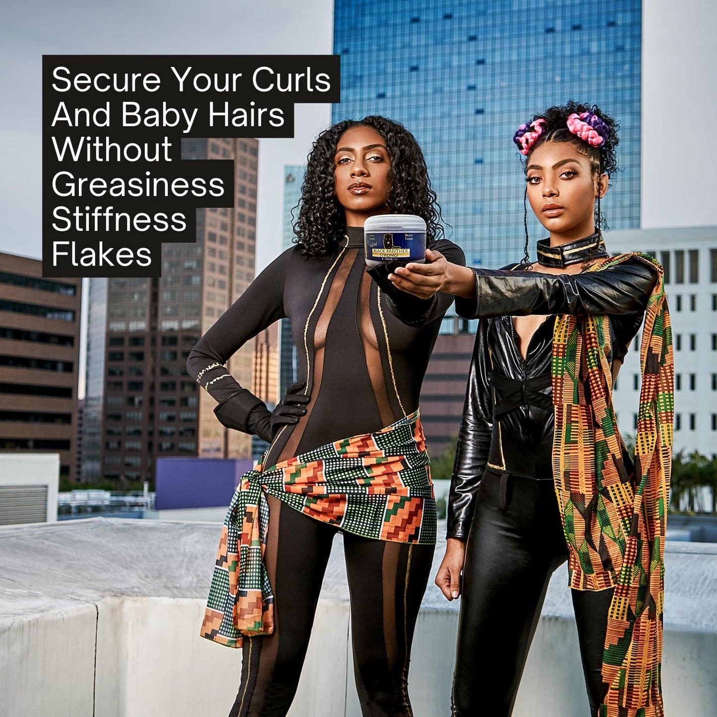 Black Panther Edge Control Gel For 4C Natural And Relaxed Hair, Enriched With Multi Vitamins, Non-Greasy, Non-Flaking, No White Cast, 24 hrs hold