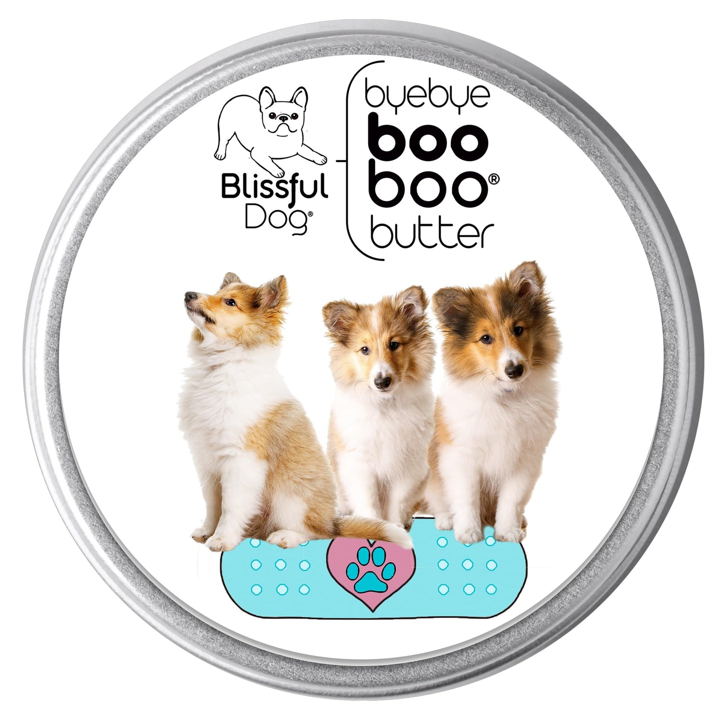 The Blissful Dog 1 oz TIN Shetland Sheepdog Booboo Butter Beauty and Personal Care The Blissful Dog