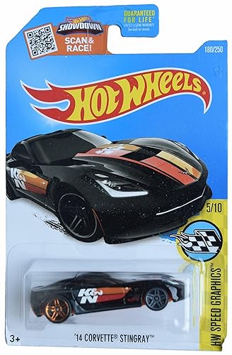 Hot Wheels '14 Corvette Stingray, HW Speed Graphics 5/10 [Black] 180/250