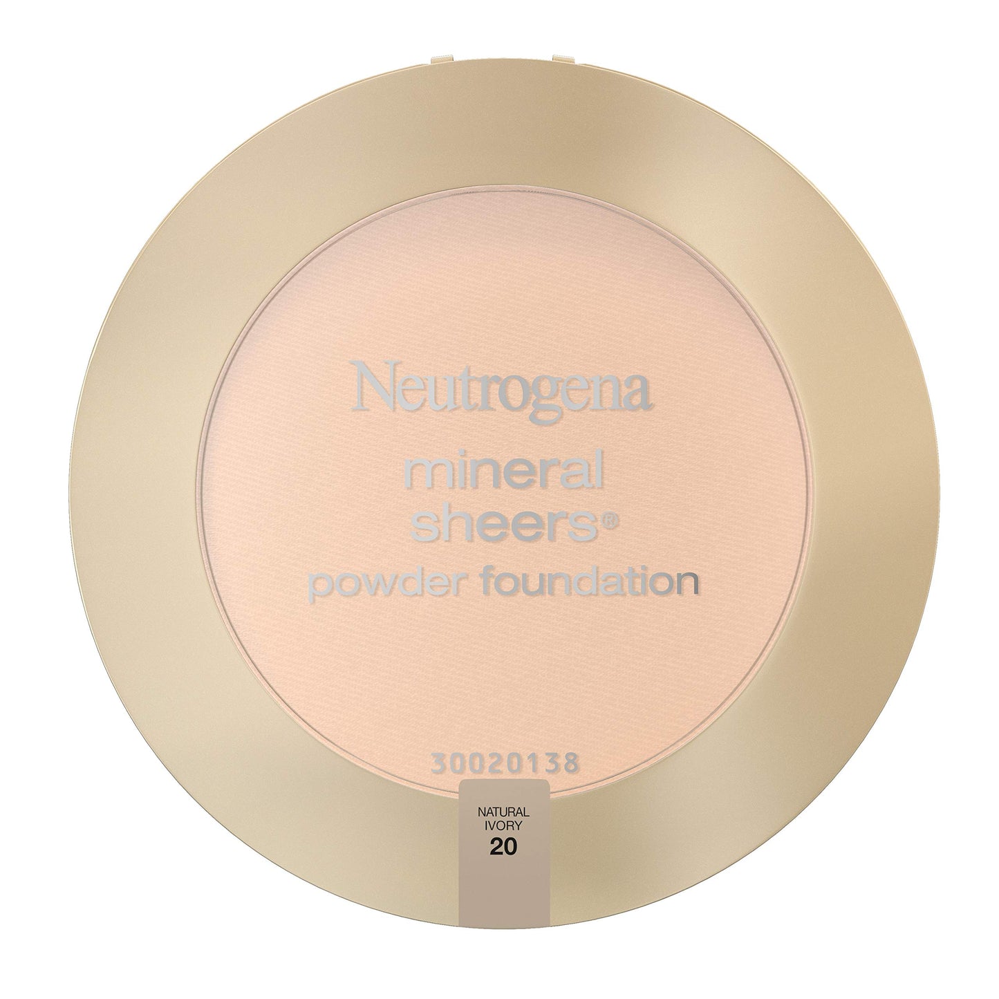 Neutrogena Mineral Sheers Compact Powder Foundation, Lightweight & Oil-Free Mineral Foundation, Fragrance-Free, Natural Ivory 20, .34 oz
