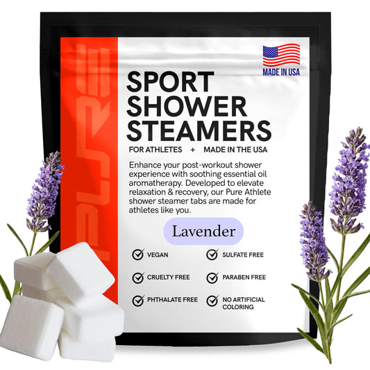 Sport Shower Steamers - USA Made with Natural Lavender Essential Oil, Aromatherapy, Stress and Sinus Relief, Muscle Recovery for Athletes, Best Beauty and Personal Care Pure Athlete