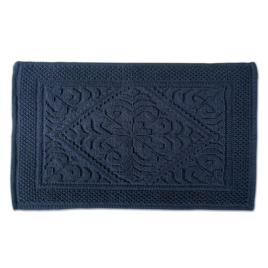 DII Decorative, Jacquard Bath Rug, 20x31, Navy