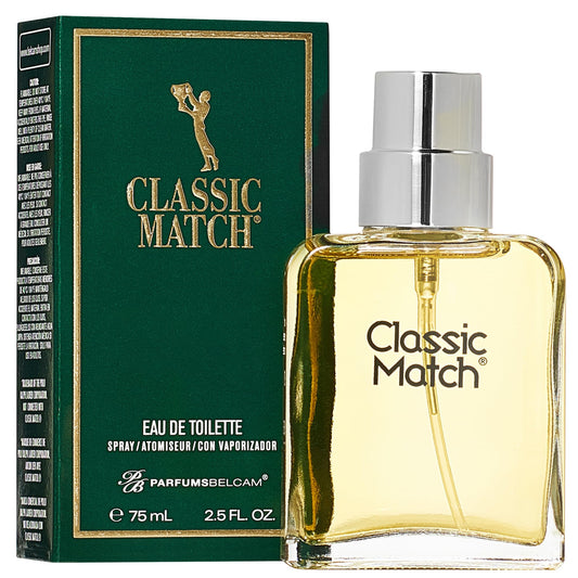 PB ParfumsBelcam Classic Match Green Eau De Toilette Spray for Men - Fresh Chypre Cologne, Bergamot, Basil, Musk, Long-Lasting Masculine Fragrance