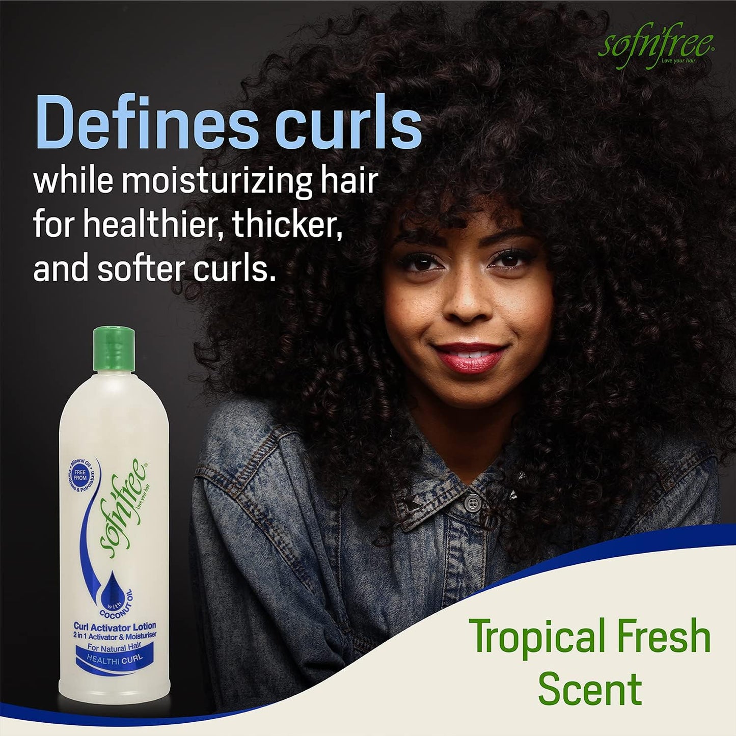 Sofn’Free Moisturizer & Curl Activator Lotion - Curl Defining Formula for Multicultural Curls, Soft Waves, Shine, Frizz Control for Natural Textures