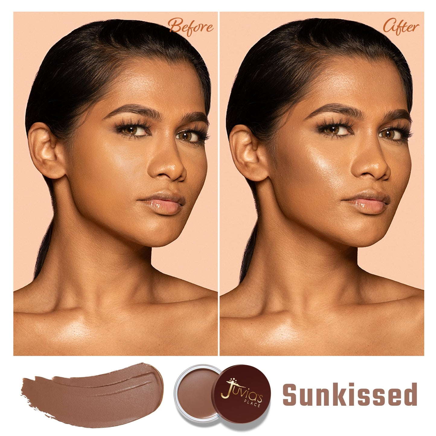 Juvia's Place Bronzed Cream Bronzer - Sunkissed - Smooth Cream Bronzer Pot for Sun-Kissed Glow & Warmth, Buildable & Blendable Makeup Contour