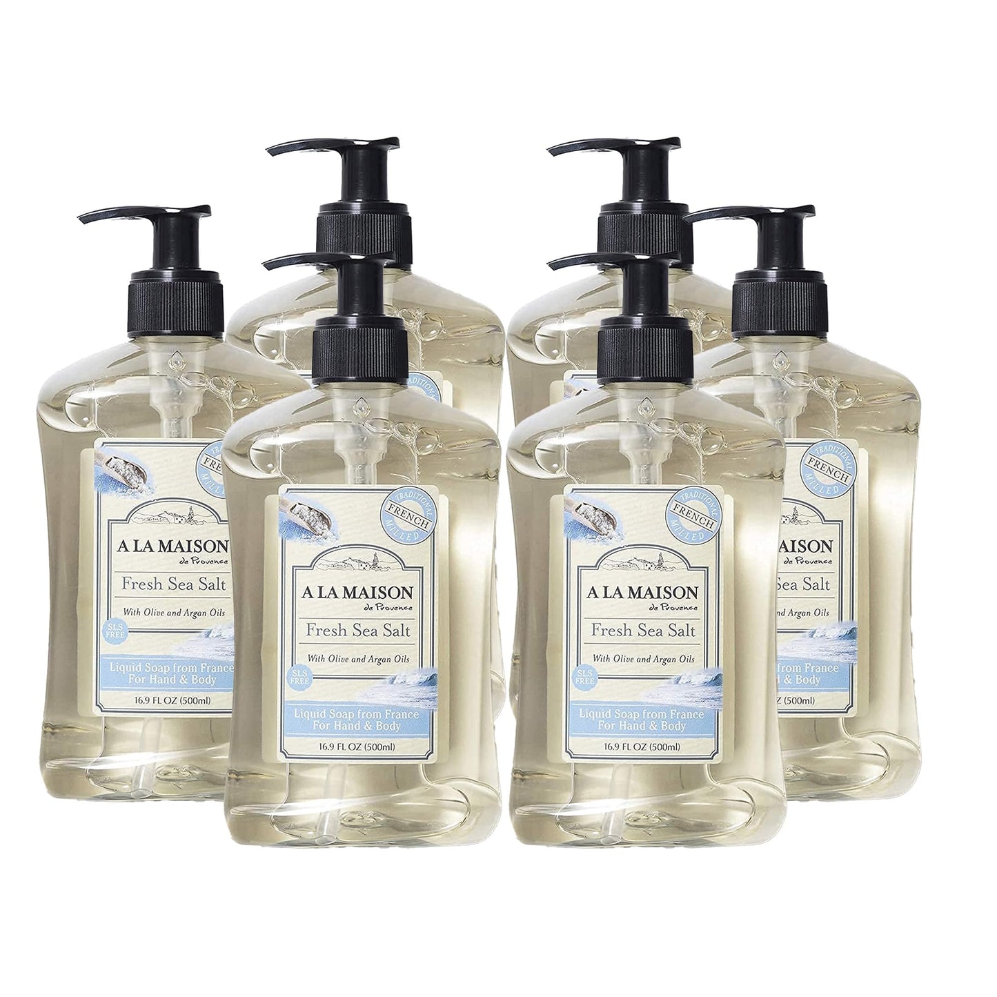 A LA MAISON French Liquid Hand Soap, Fresh Sea Salt - Natural Hand Wash Made with Essential Oils - Biodegradable, Plant-Based, Vegan, Cruelty-Free