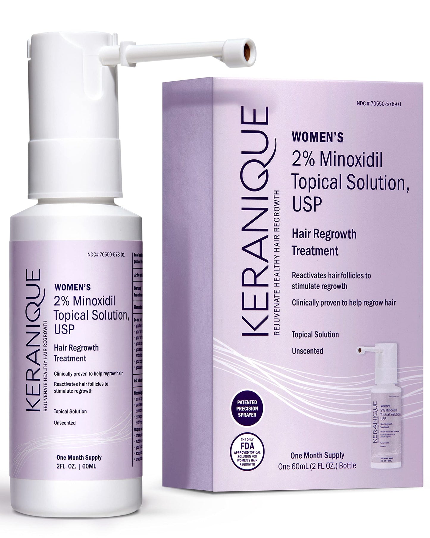 Keranique Hair Regrowth Treatment for Women - 2% Minoxidil for Hair Growth & Thickening - Topical Solution Scalp Treatment for Hair Loss & Thinning w Beauty and Personal Care Keranique Default Title
