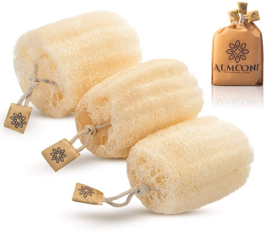Almooni Egyptian Loofah Exfoliating Body Scrubber, Natural Real Egyptian Shower Loofah Sponge Body Scrubber for Women and Men, for Body and Face That Beauty & Personal Care ALMOONI