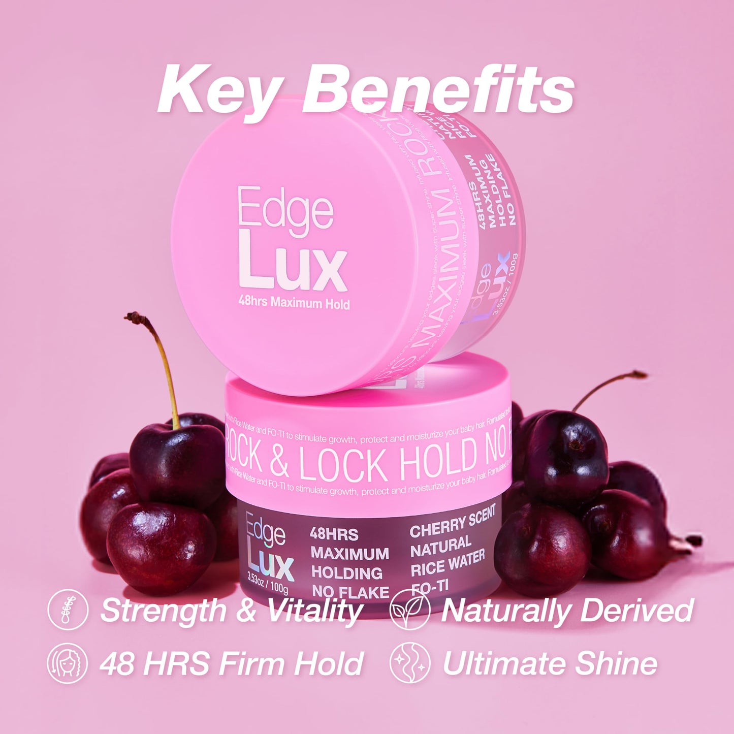 Lux Collection Edge Control Gel for 4C Hair - 48 Hour Maximum Hold Edge Control, Edge Lux with Castor Oil, Keratin & Biotin, Non-Flaking Styling Gel