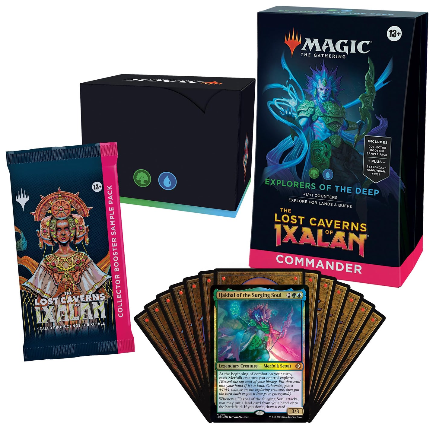 Magic: The Gathering The Lost Caverns of Ixalan Commander Deck - Explorers of The Deep (100-Card Deck, 2-Card Collector Booster Sample Pack +…