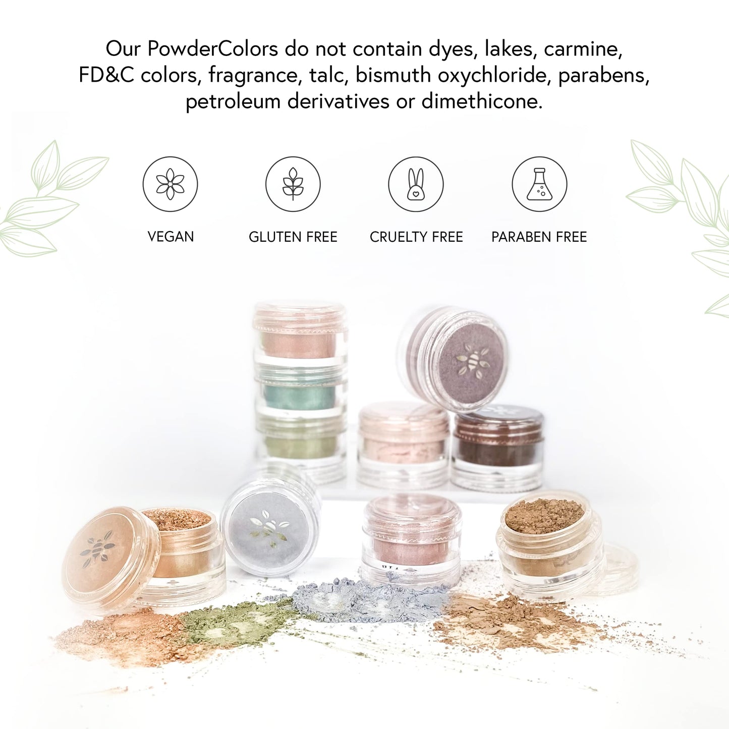 Honeybee Gardens PowderColors, Clean Mineral Eye Shadow in Chai, Matte Pale Creamy Brown, Versatile, Portable, & Skin-Friendly, 2g