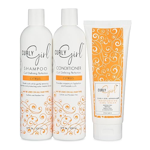 NEW Curly Girl Curly Hair Shampoo, Conditioner and Moisturizing Bundle - Curl Method Approved Set for Defined, Frizz-Free Curls