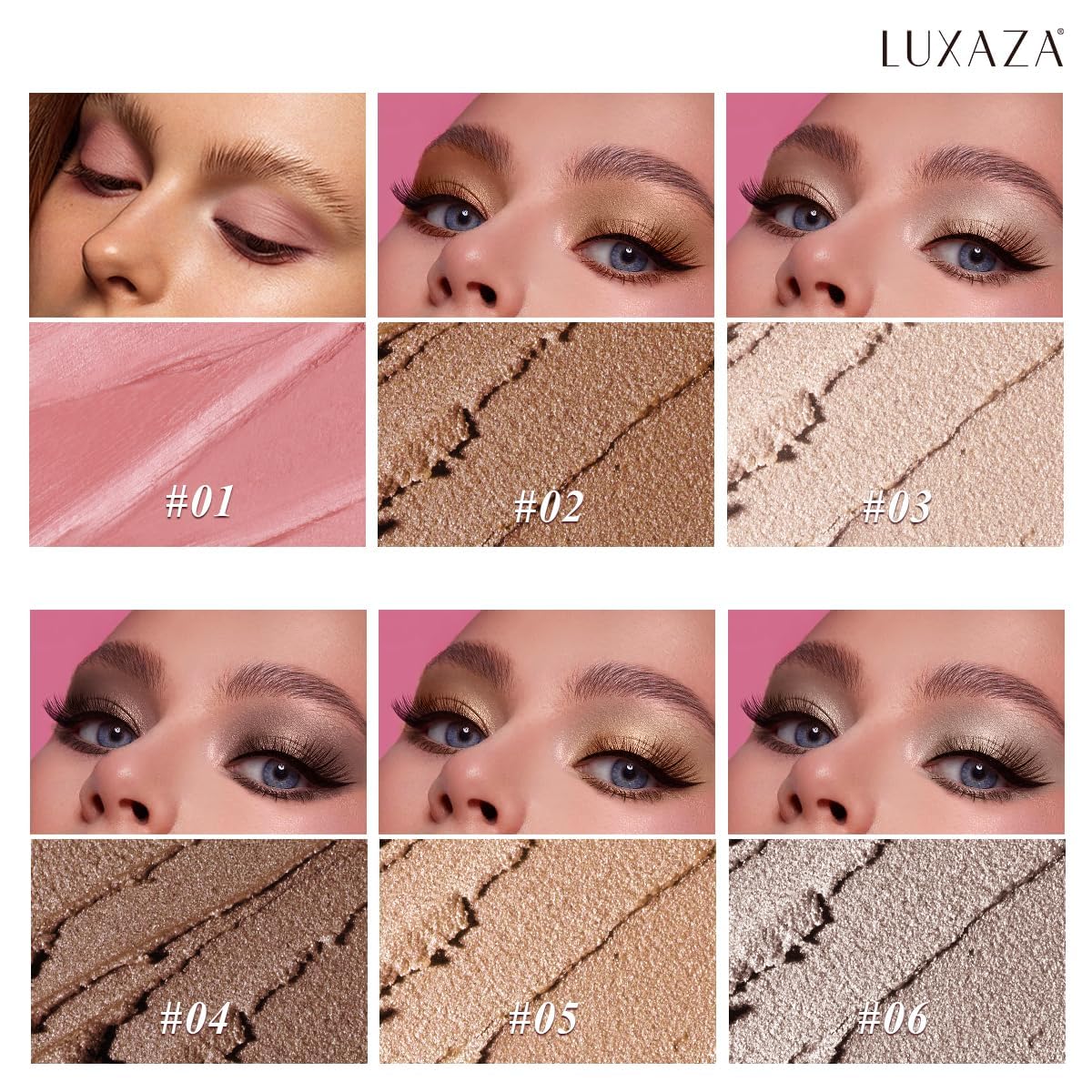LUXAZA PRO Blue Eyeshadow Stick 6PCS Set, Metallic Shimmer Matte Cream Eye Shadow Palette Eyeliner Brightener Pencil Crayon, Halloween Makeup Beauty and Personal Care LUXAZA PRO