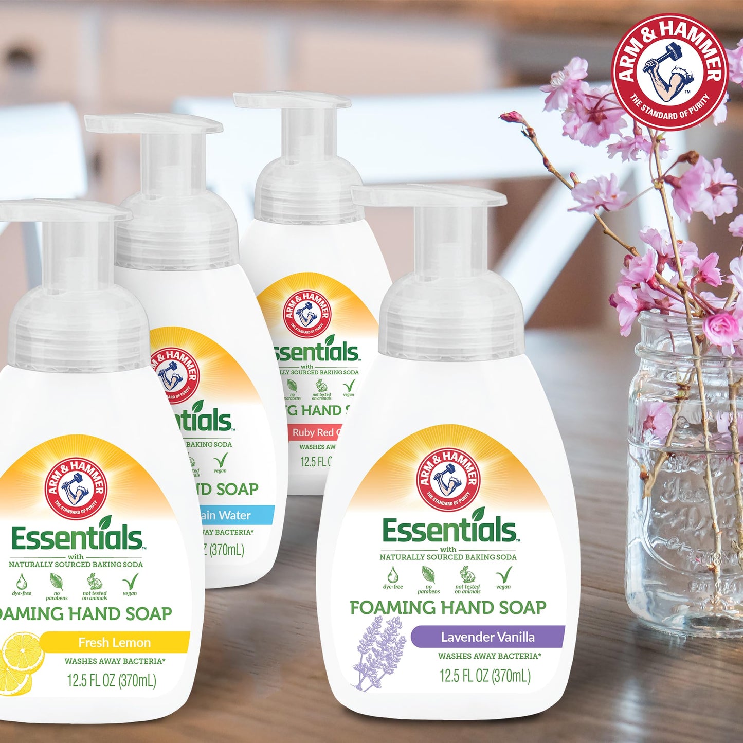 Arm & Hammer Foaming Hand Soap for Skin Cleaning - Cleanser with Lavender Vanilla Scent - Hand Soap Pump with Aloe Vera & Different Ingredients 12.5