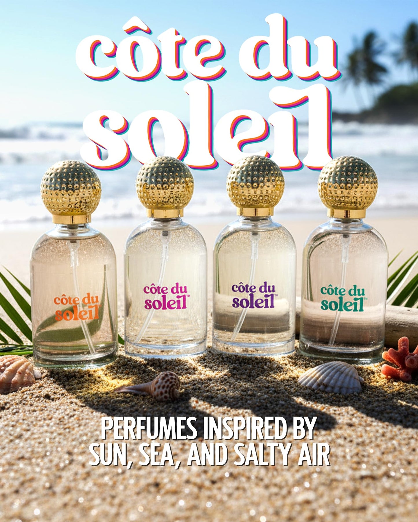 PB ParfumsBelcam Côte du Soleil Eau de Parfum for Women - Sweet Beachy Gourmand Scent with Coconut, Vanilla & Marshmallow - Long-Lasting Women’s Fragrance, Everyday Luxury Perfume, 3.4 fl oz