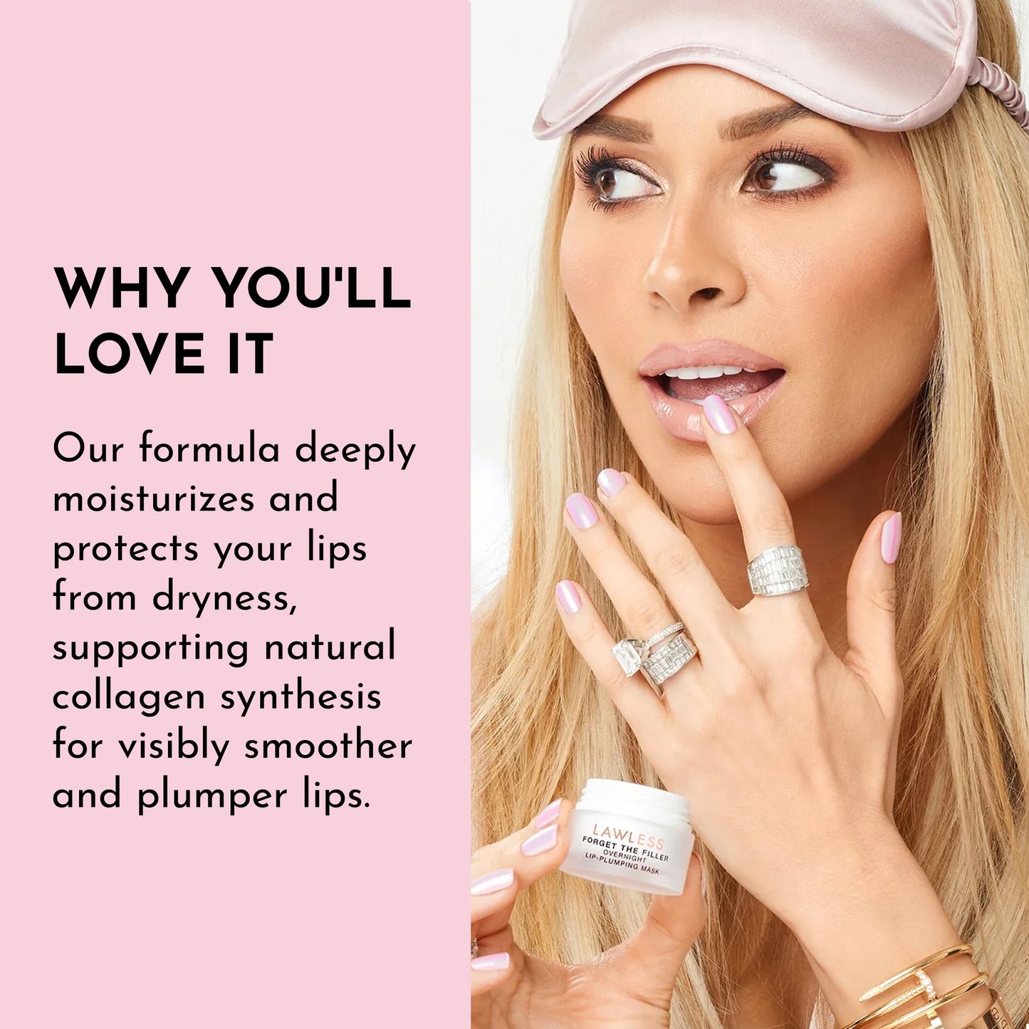 Lawless Women's Forget The Filler Overnight Lip Plumping, Juicy Watermelon, 0.28 Ounce (Pack of 1)