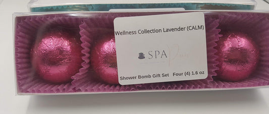Spa Pure Lavender Shower Bombs: Calm Burst (4-Pack) Aromatherapy Fizzing Shower Bombs, rejuvenating, Relaxing