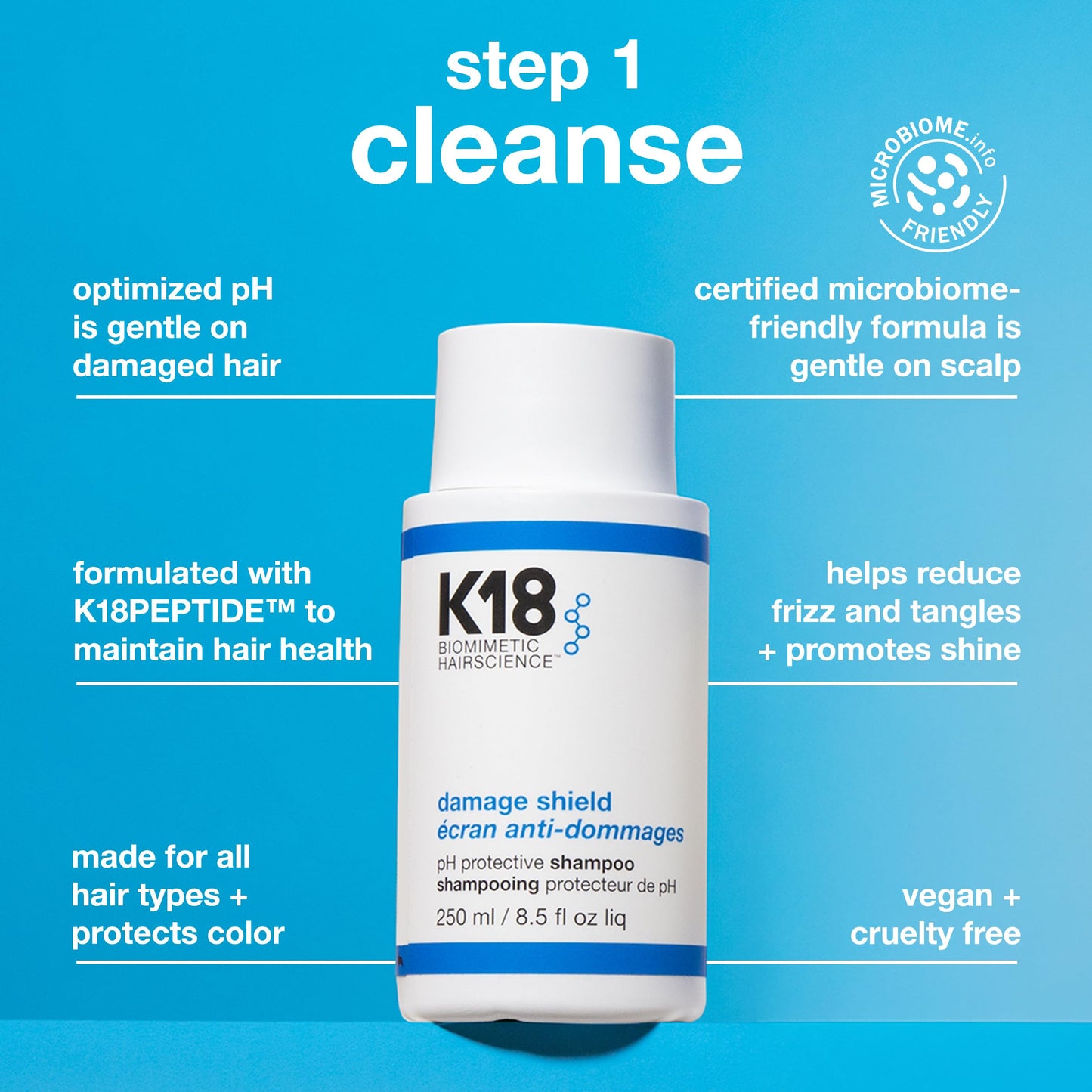 K18 Damage Shield Wash Care Set | Full-Size Color-Safe Protective Shampoo + Conditioner Reduces Frizz And Tangles, Maintains Hair Health, Protects