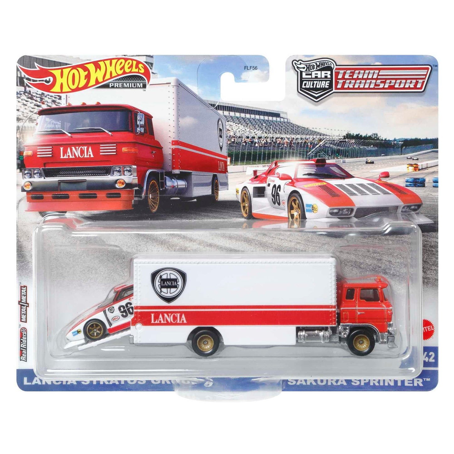 Hot Wheels Car Culture Team Transport Lancia Stratos Group 5 & Sakura Sprinter Diecast Car
