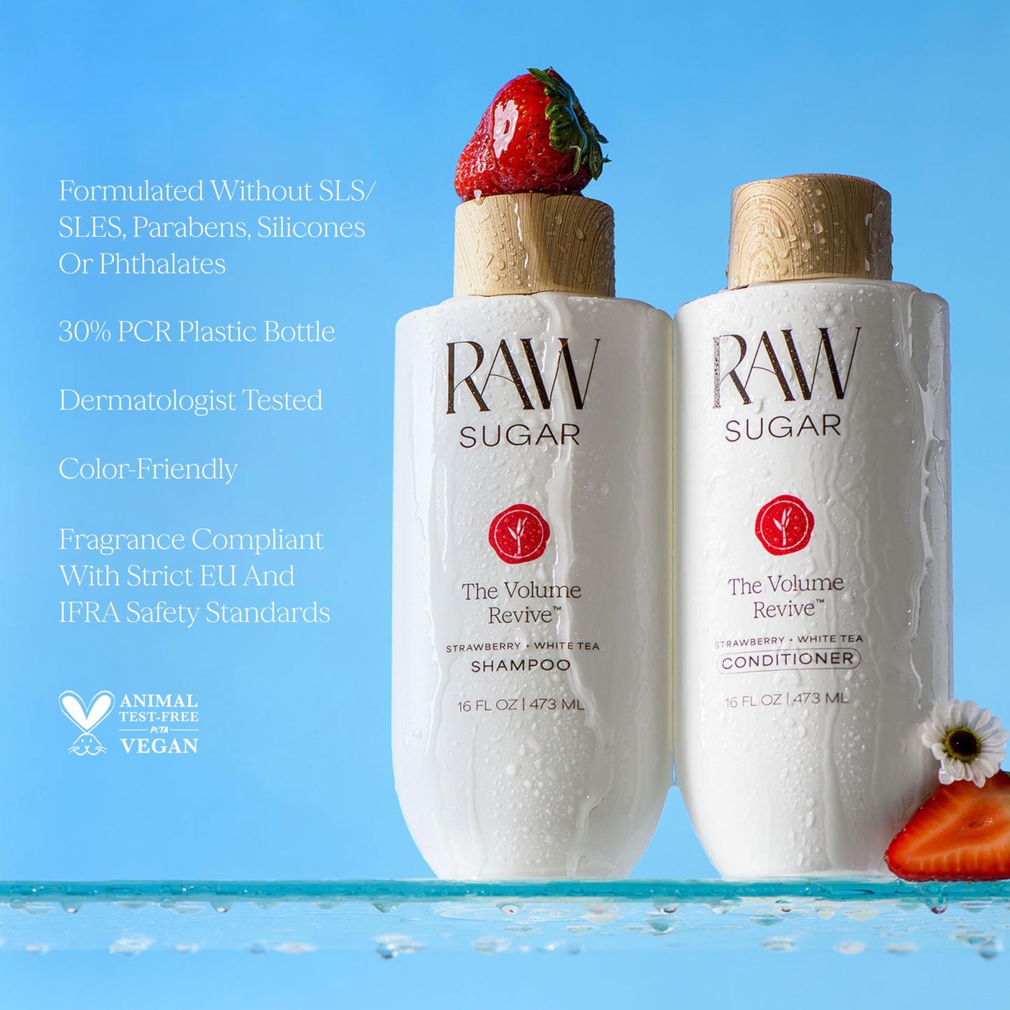 Raw Sugar Shampoo and Conditioner Set, The Volume Revive Hair Care Duo, 16 Fl Oz (2 Products) Boosts Volume, A Volumizing Haircare Bundle, Without