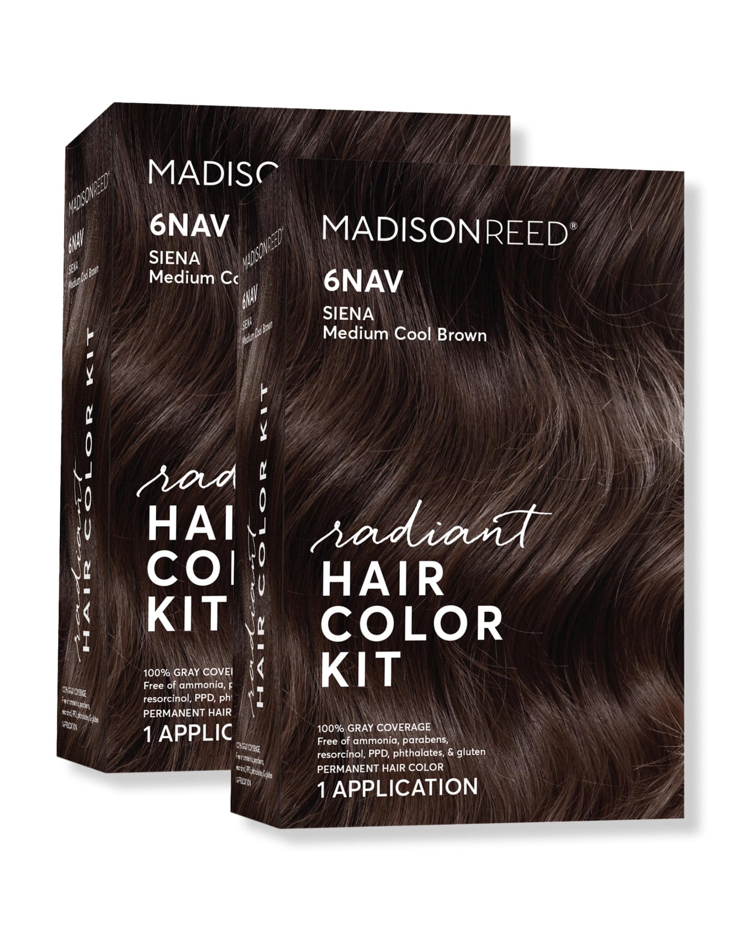 Madison Reed Radiant Hair Color Kit - 6NAV Medium Cool Brown (Siena Brown), Dimensional Gray Hair Blending Permanent Hair Dye, PPD-Free