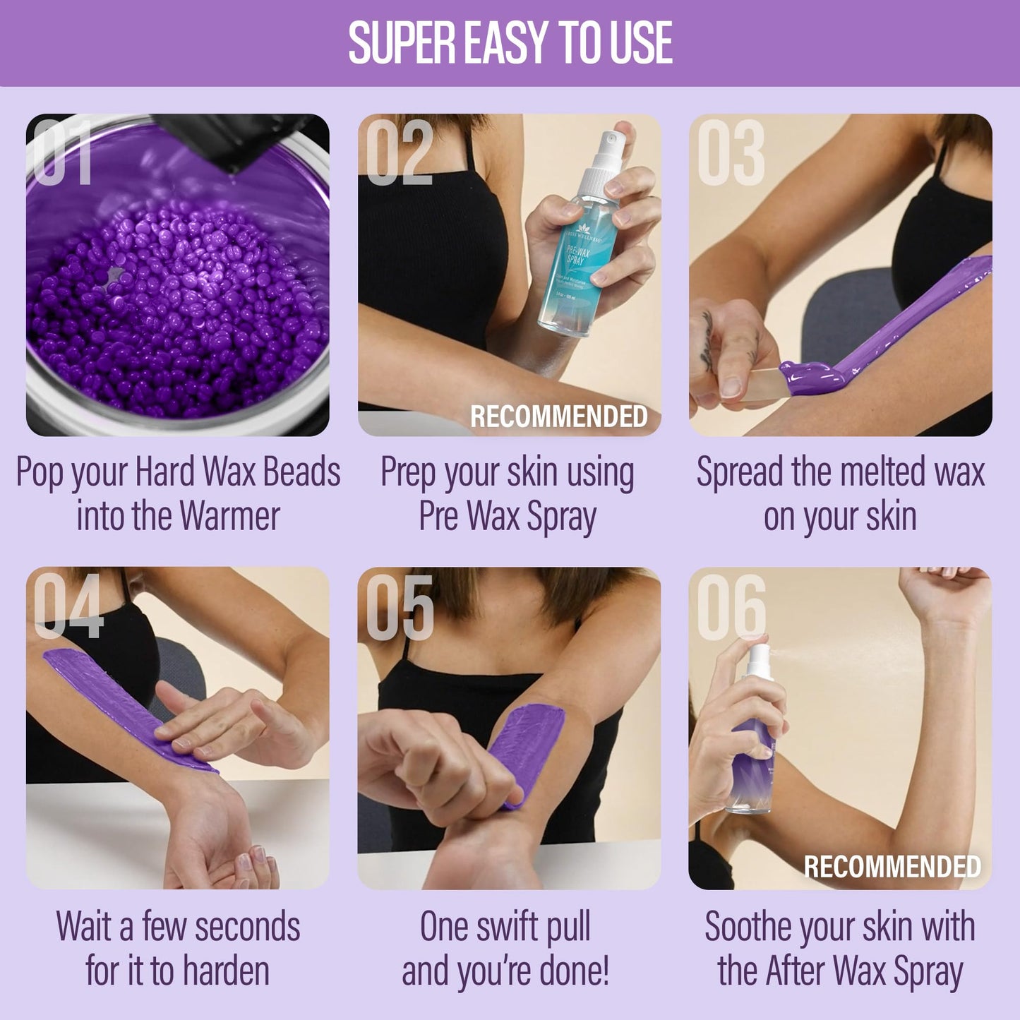 Tress Wellness Wax Beads - Safe for Skin - Dermatologically Tested - At-Home Kit for Bikini, Brazilian & Full Body - Lavender 2.4 lb Beauty and Personal Care Tress Wellness