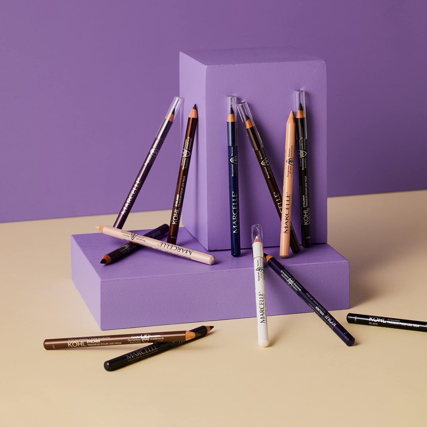 Marcelle Kohl Eyeliner, Sand, Eye Pencil, Long-Lasting, Waterproof, Intense Colour, Fragrance-Free, Hypoallergenic, Recognized by CDA, Cruelty-Free