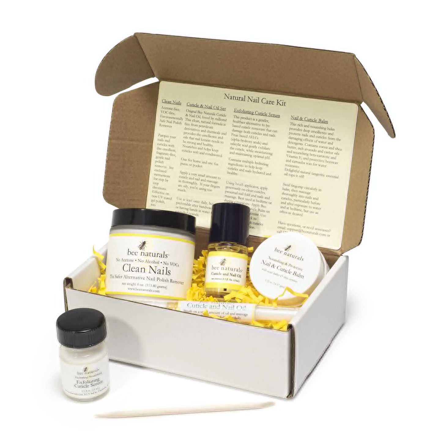 Bee Naturals Natural Nail Care Kit - Natural & Non-Toxic Nail and Cuticle Care Set with Vitamin E - Softens & Protects - Ideal Gift for Repairing