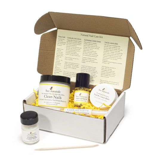 Bee Naturals Natural Nail Care Kit - Natural & Non-Toxic Nail and Cuticle Care Set with Vitamin E - Softens & Protects - Ideal Gift for Repairing