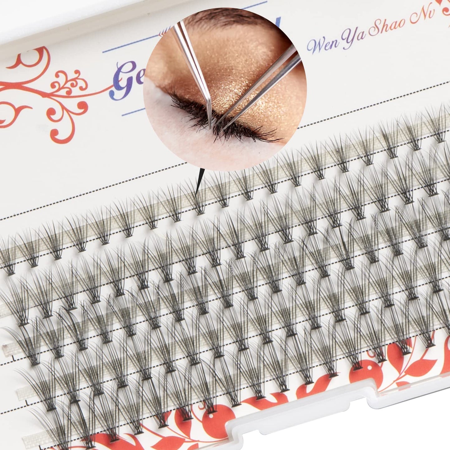 PAFUWEI 100 Pieces Individual Lashes False Eye Lashes Extension, 20 Roots Eyelash Extensions, Cluster Lashes Pack for DIY Eyelash Extension Thickness