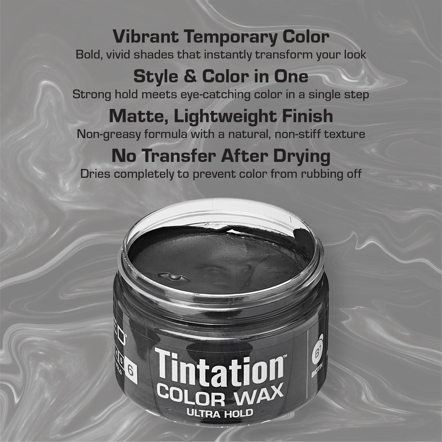 Red by Kiss Tintation Temporary Hair Color Wax - Vivid Instant Color, Ultra Hold, Water & Sweat Resistant, Curly Hair Safe, Non-Drying & Damage-Free