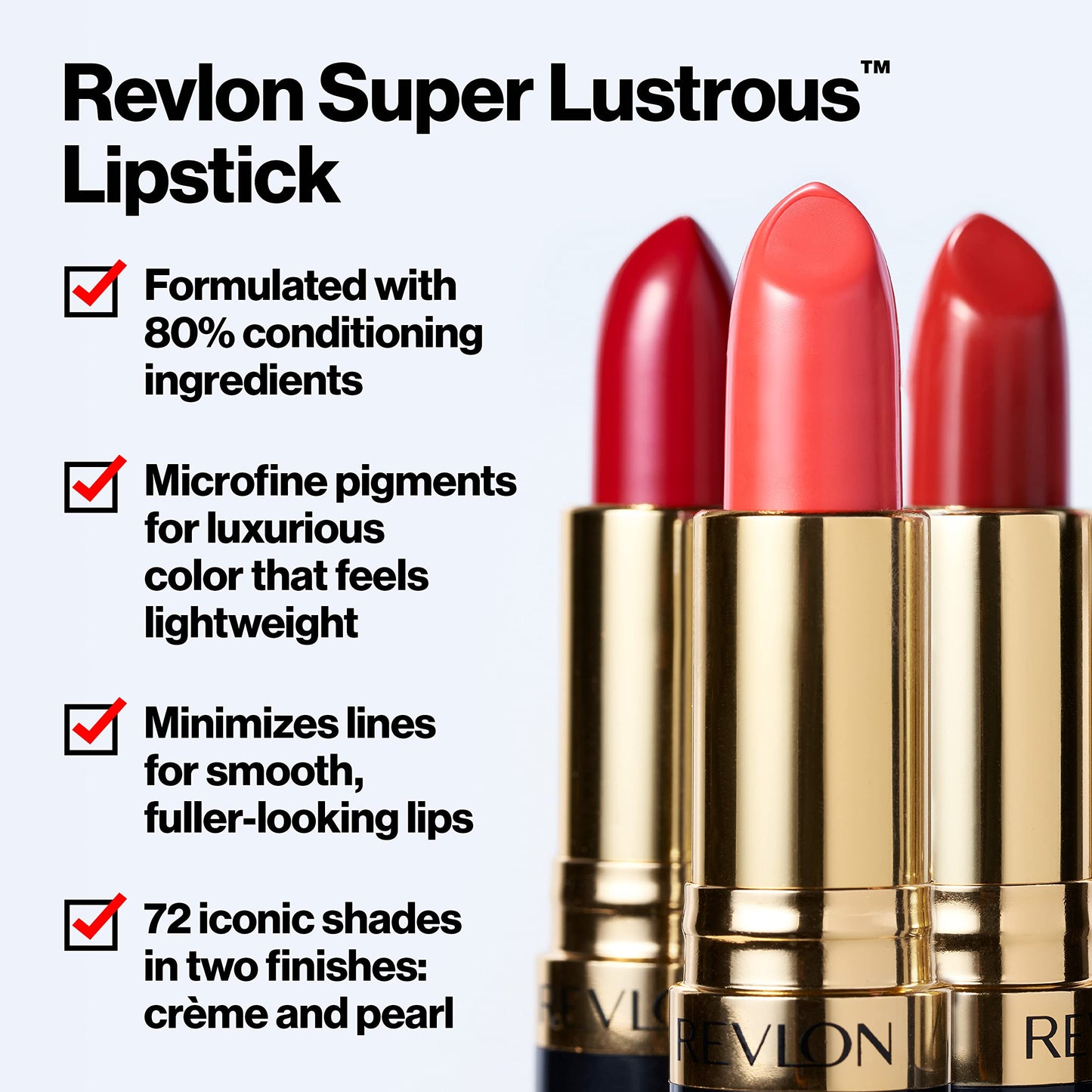 Revlon Super Lustrous Lipstick, Creamy Formula For Soft, Fuller-Looking Lips, Moisturized Feel, Midnight Mystery, 0.15 oz