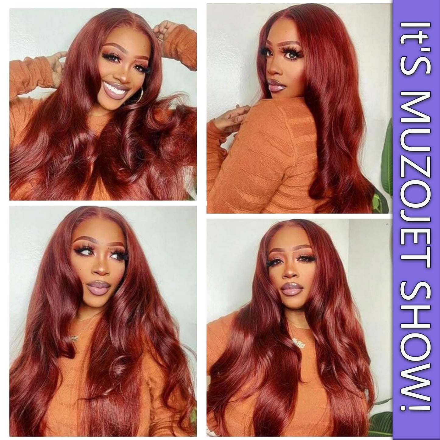 MUZOJET Reddish Brown 13x6 Lace Front Wigs Human Hair #33 Colored HD Transparent Lace Front Wig Human Hair Pre Plucked with Baby Hair for Black Women Beauty and Personal Care MUZOJET