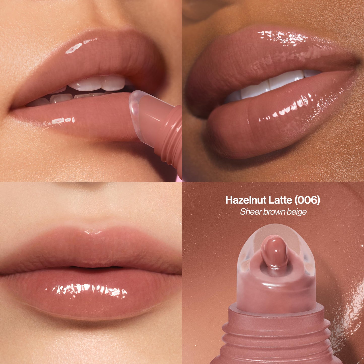 Revlon Glimmer Lip Treat Balm + Mask, Overnight Peptide Lip Treatment, Hydrating, 006 Hazelnut Latte, 0.4 fl oz
