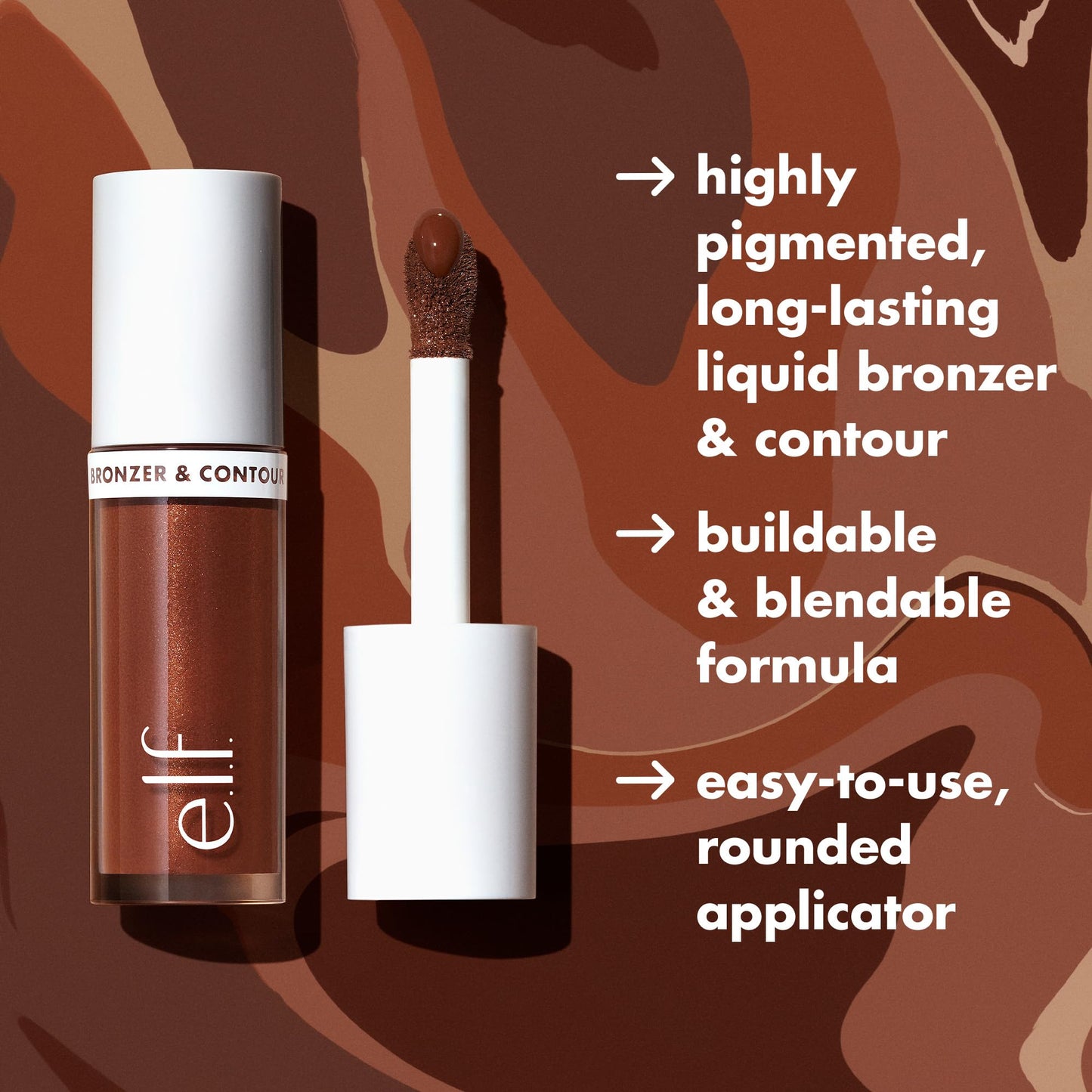 e.l.f. Camo Liquid Bronzer & Contour, Silky Highly Pigmented Formula, Creates a Long-Lasting Bronzed Glow & Natural Look, Vegan & Cruelty-Free, 4