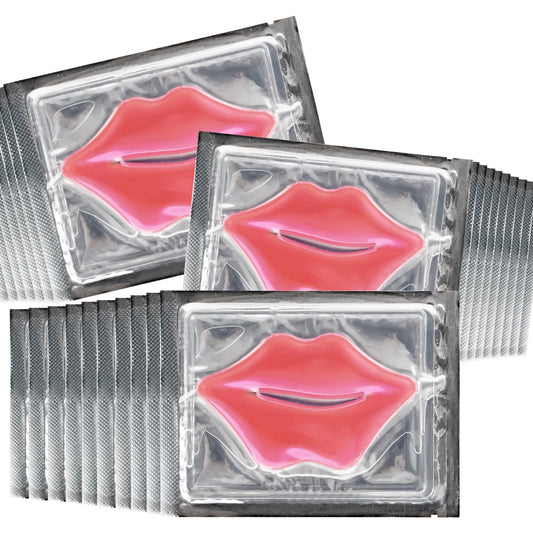 Lip Mask 30PCS Collagen Lip Masks Overnight: Hydrating Moisturizing Lip Mask Sheet Pack Bulk with Hydrogel Crystal Gold Essence - Lip Sleeping Mask Beauty and Personal Care RAINFLOW